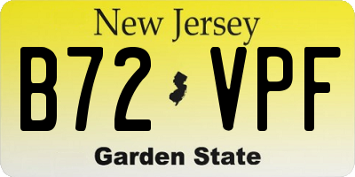NJ license plate B72VPF