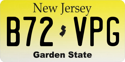 NJ license plate B72VPG