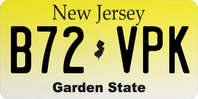 NJ license plate B72VPK