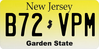 NJ license plate B72VPM