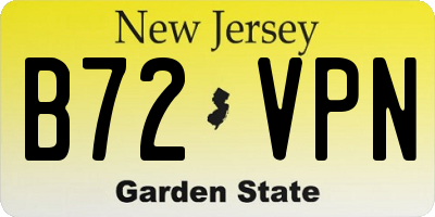 NJ license plate B72VPN