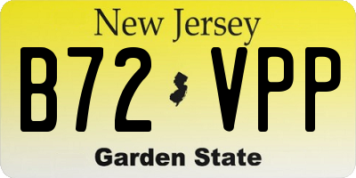 NJ license plate B72VPP