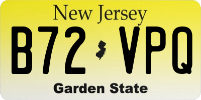 NJ license plate B72VPQ
