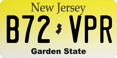 NJ license plate B72VPR