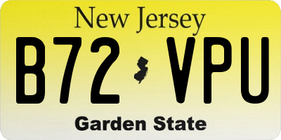 NJ license plate B72VPU