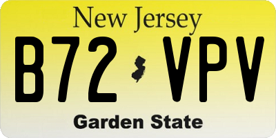 NJ license plate B72VPV