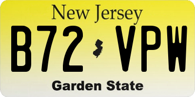 NJ license plate B72VPW