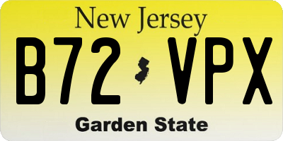 NJ license plate B72VPX