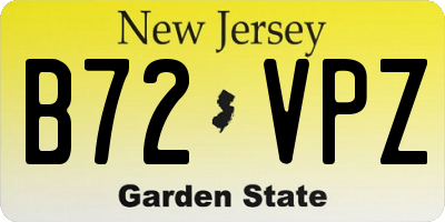 NJ license plate B72VPZ