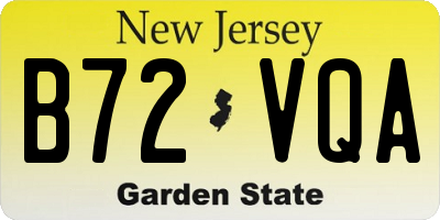 NJ license plate B72VQA