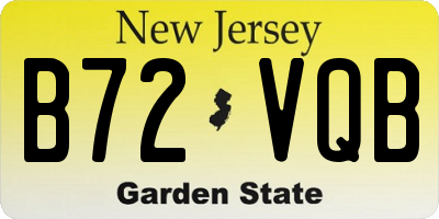 NJ license plate B72VQB