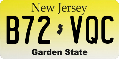 NJ license plate B72VQC