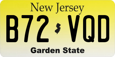 NJ license plate B72VQD