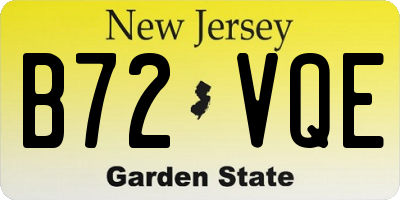 NJ license plate B72VQE