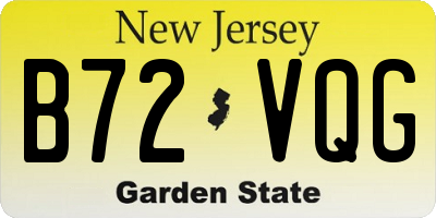 NJ license plate B72VQG