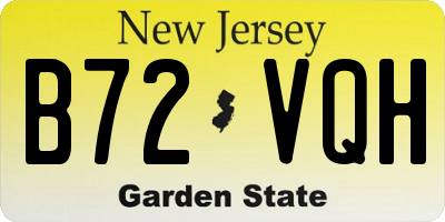 NJ license plate B72VQH