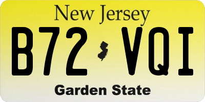 NJ license plate B72VQI