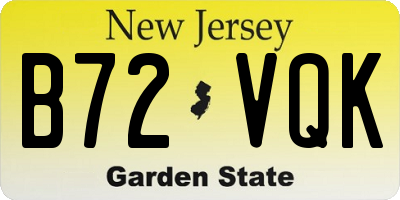 NJ license plate B72VQK