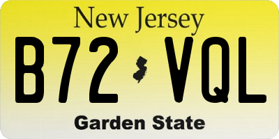 NJ license plate B72VQL