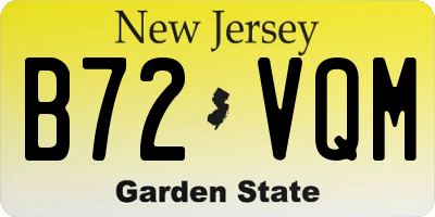 NJ license plate B72VQM