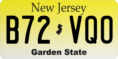 NJ license plate B72VQO