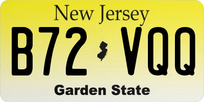 NJ license plate B72VQQ