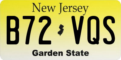 NJ license plate B72VQS