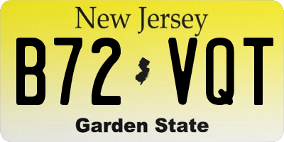 NJ license plate B72VQT