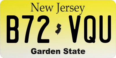 NJ license plate B72VQU
