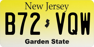NJ license plate B72VQW