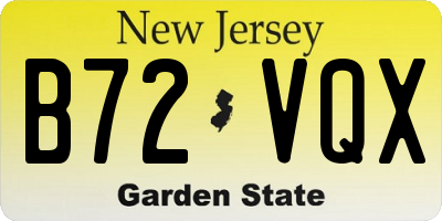 NJ license plate B72VQX