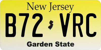 NJ license plate B72VRC