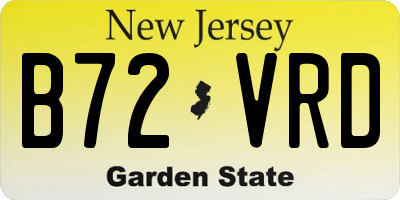 NJ license plate B72VRD