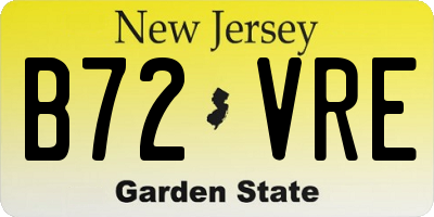 NJ license plate B72VRE