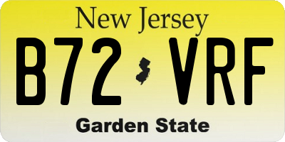 NJ license plate B72VRF
