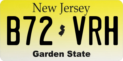 NJ license plate B72VRH