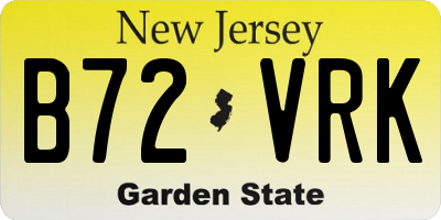 NJ license plate B72VRK