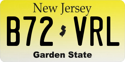 NJ license plate B72VRL