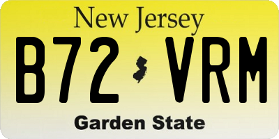 NJ license plate B72VRM