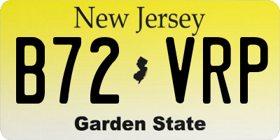 NJ license plate B72VRP