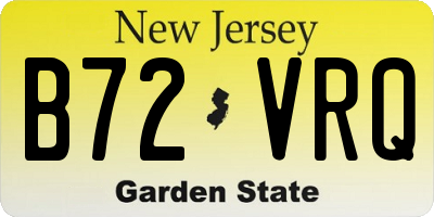 NJ license plate B72VRQ