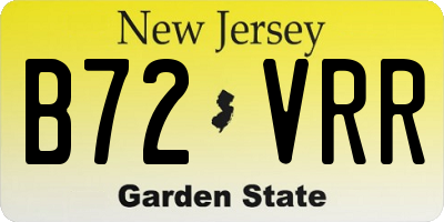 NJ license plate B72VRR