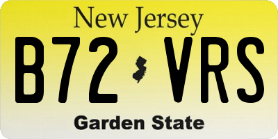 NJ license plate B72VRS