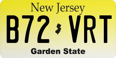 NJ license plate B72VRT