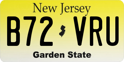 NJ license plate B72VRU