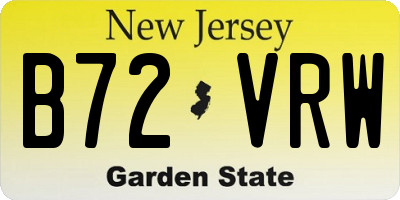 NJ license plate B72VRW