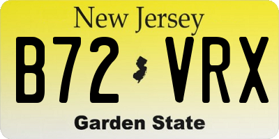 NJ license plate B72VRX