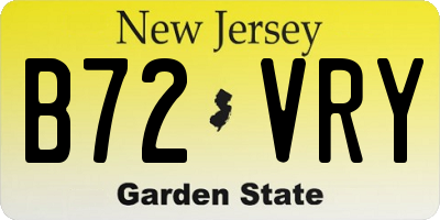NJ license plate B72VRY