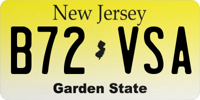 NJ license plate B72VSA