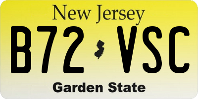 NJ license plate B72VSC